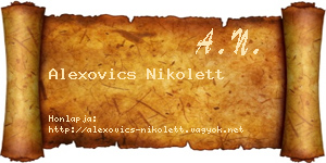 Alexovics Nikolett névjegykártya